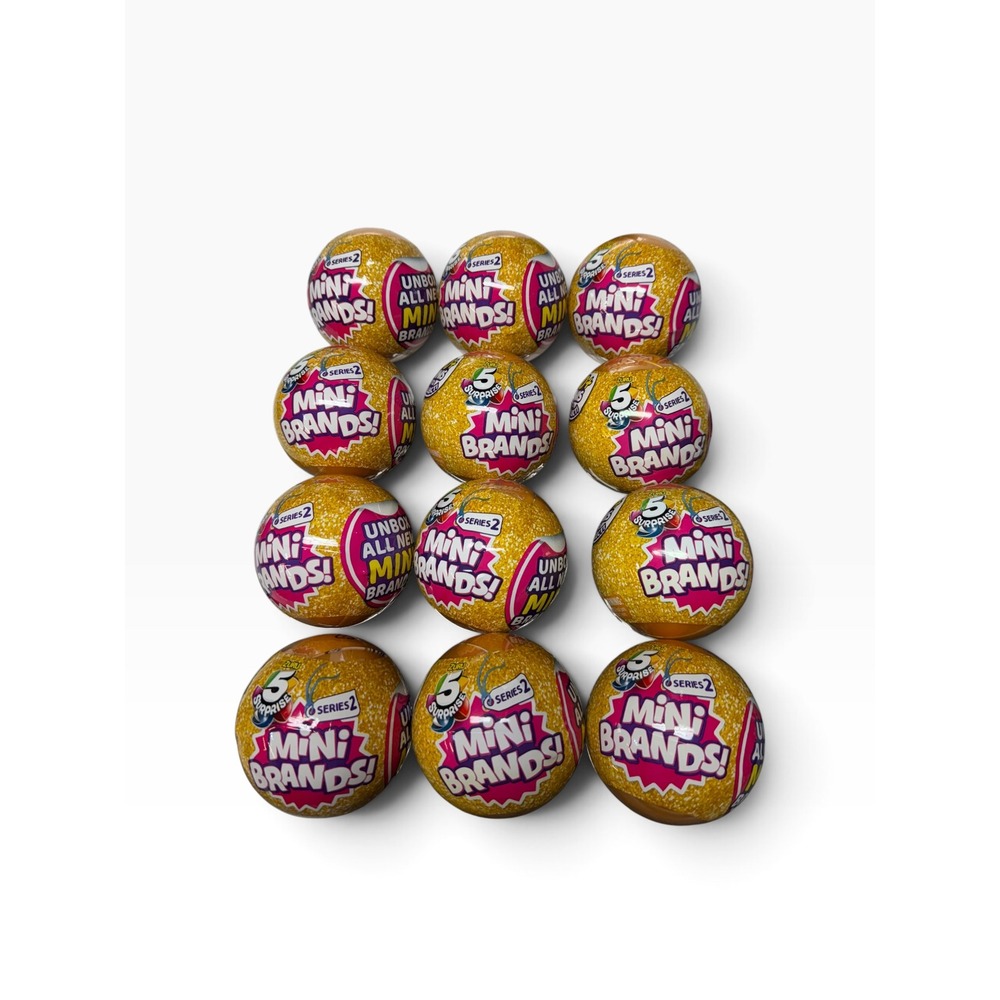 Mini Brands Zuru 5 Surprise Series 2 Blind Gold Ball 12 Pack New